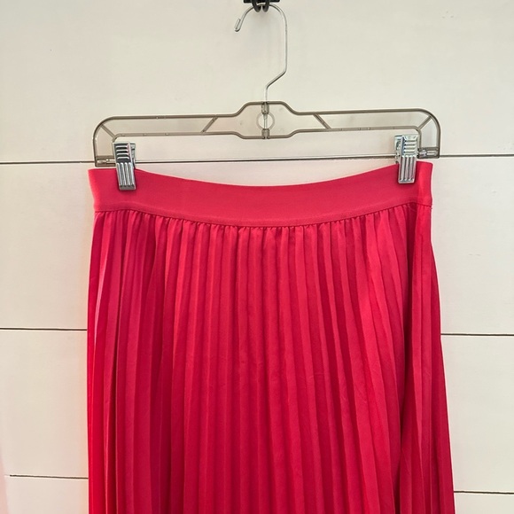 LUCY PARIS L pleated Pink smooth midi polyester woman quiet luxury trendy skirt - Picture 4 of 10